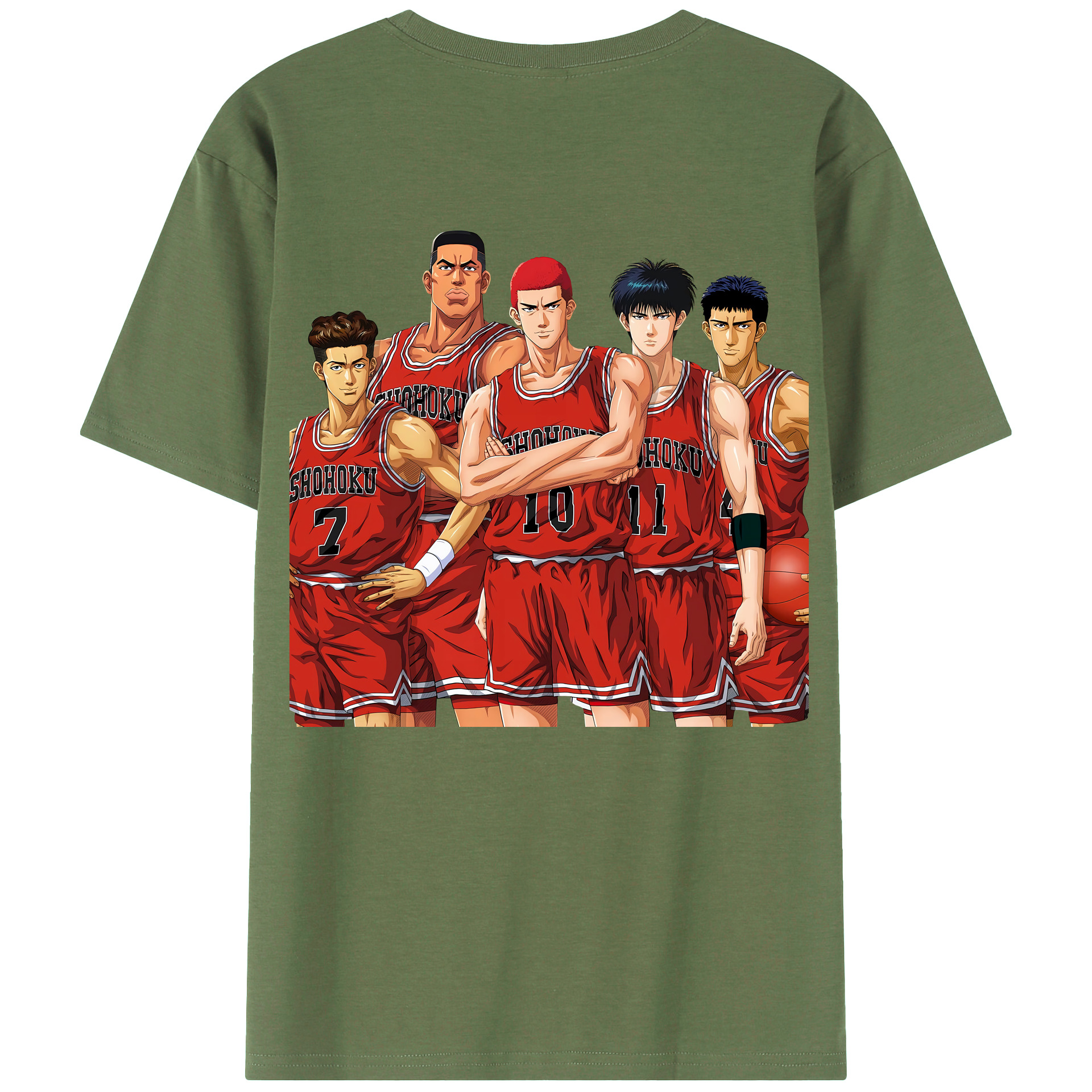 （画像用） SLAM DUNK／スラムダンク 綿100％ メンズ半袖Tシャツ（バックプリント） 通気性